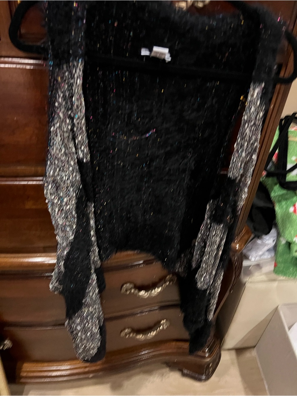 Mirror Image Black Sparkle vest  (Black with Multicolor Lurex)